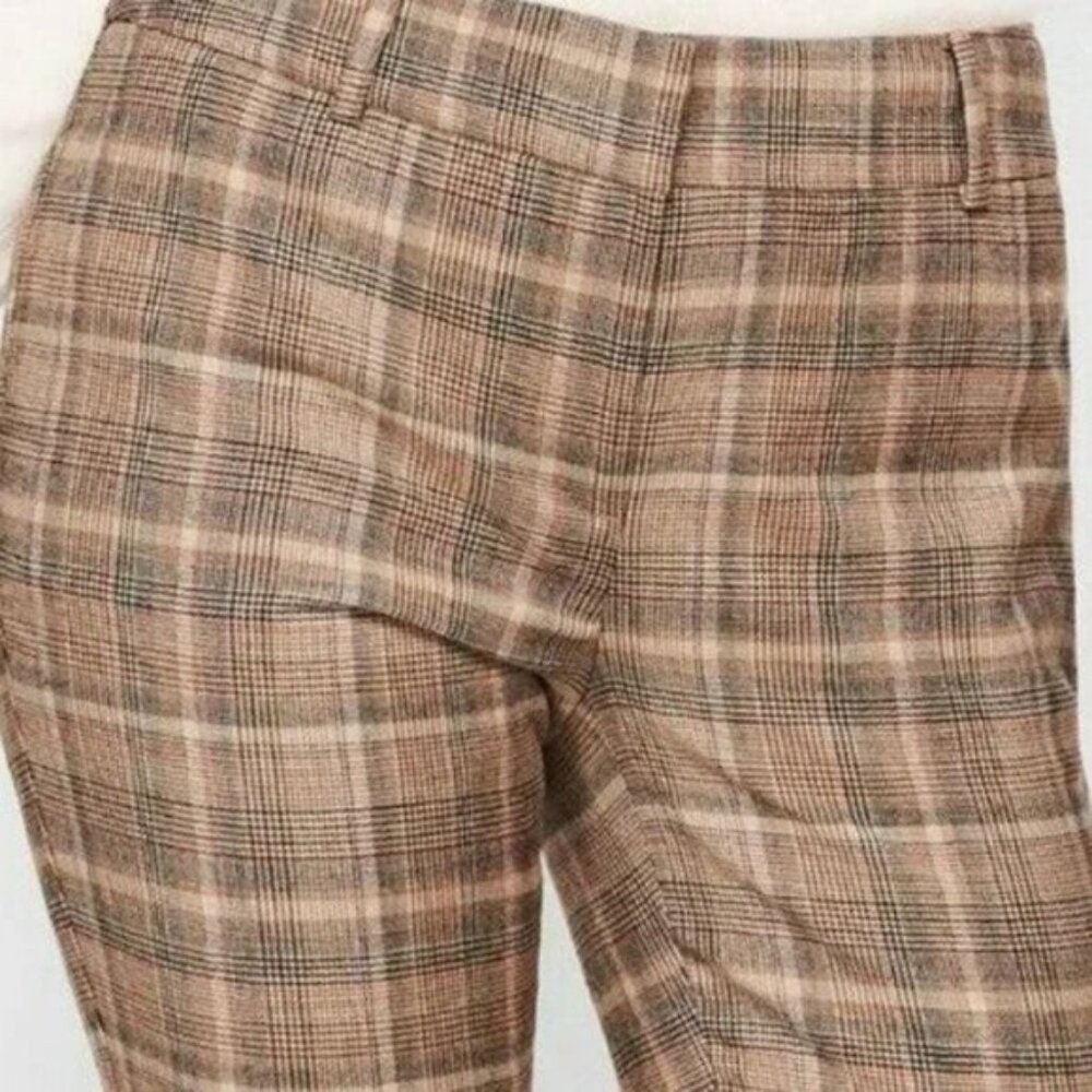 NWT Talbots Neutral Tan Red Black Glen Plaid Flannel Luxe Wool Blend Pants 16 P - Picture 4 of 5